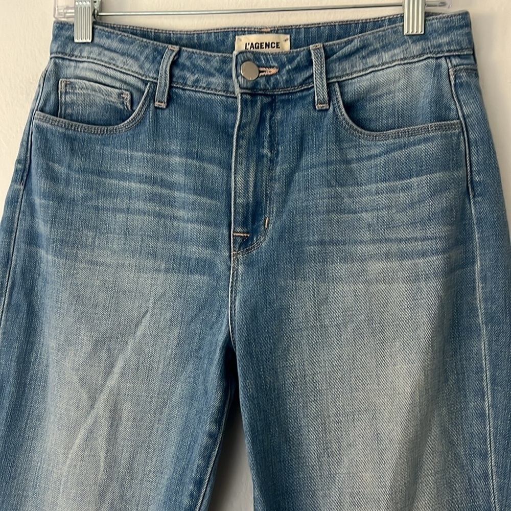 L’AGENCE Nadia High Rise Cropped Straight Rockford Blue Jeans Size 28 - Picture 5 of 11